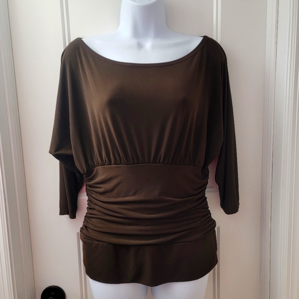 George 3/4 Sleeve Ruched Top